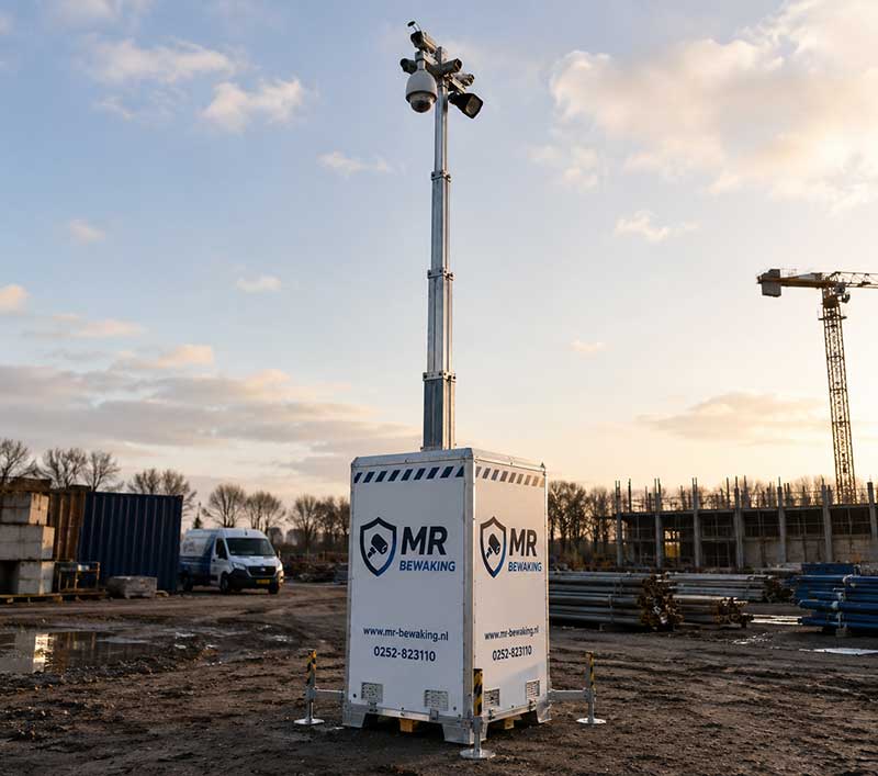 Mobiele cameramast bouwplaats